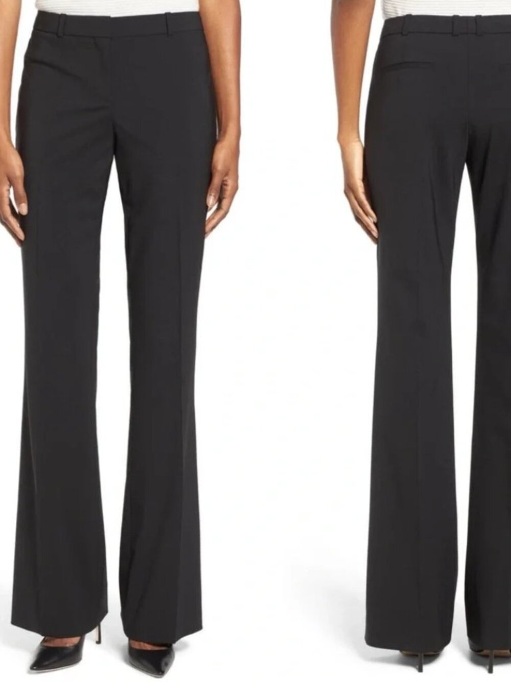 Hugo BOSS | Black Tulea Wide Leg Slacks Pants Trousers Size 2